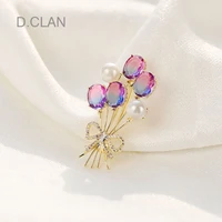 d clan fashion jewelry pearl zircon color balloon brooch coat pin dress clip gift for friend girlfriend mum grandma