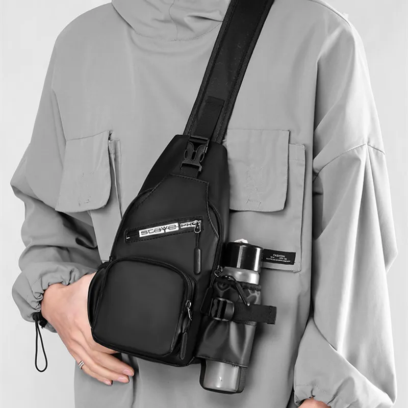 Fashion Casual Men Mini Backpack Usb Port Small Sports Backbag Sling Chest Bag Male Bagpack Male Multifunctional Crossbody Bag