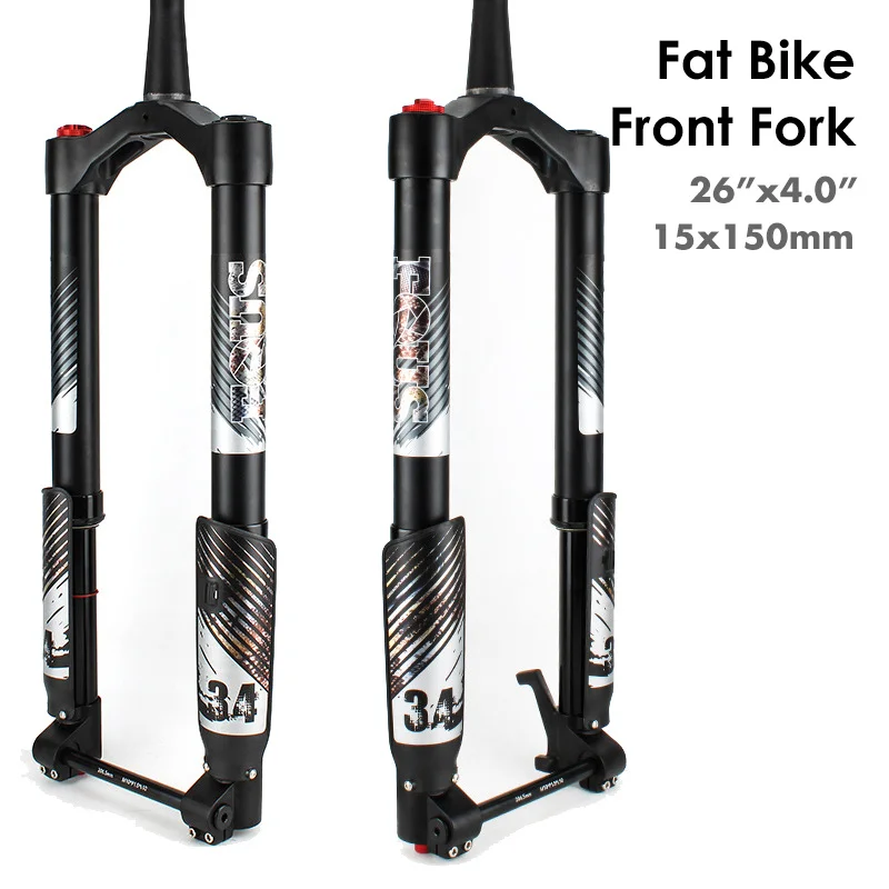 

Air Suspension Fat Bicycle Fork 15x150mm Tapered Aluminum Alloy Mountain MTB Desert Snow Bike Front Forks 26"x4.0"