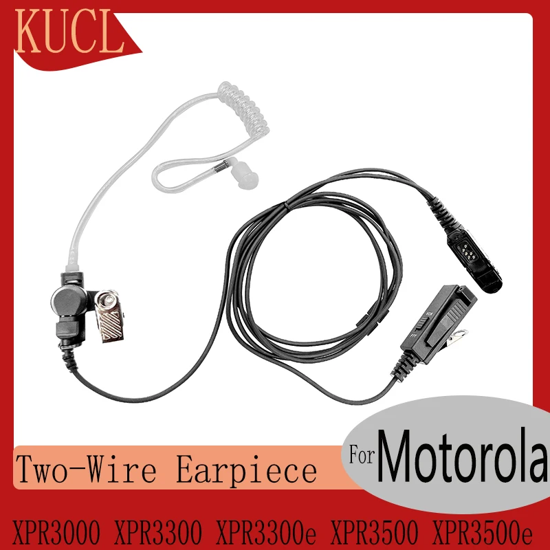 RISENKE 2-Wire Earpiece Compatible with Motorola XPR3000 XPR3300 XPR3300e XPR3500 XPR3500e Radio Walkie Talkie Headset with Mic