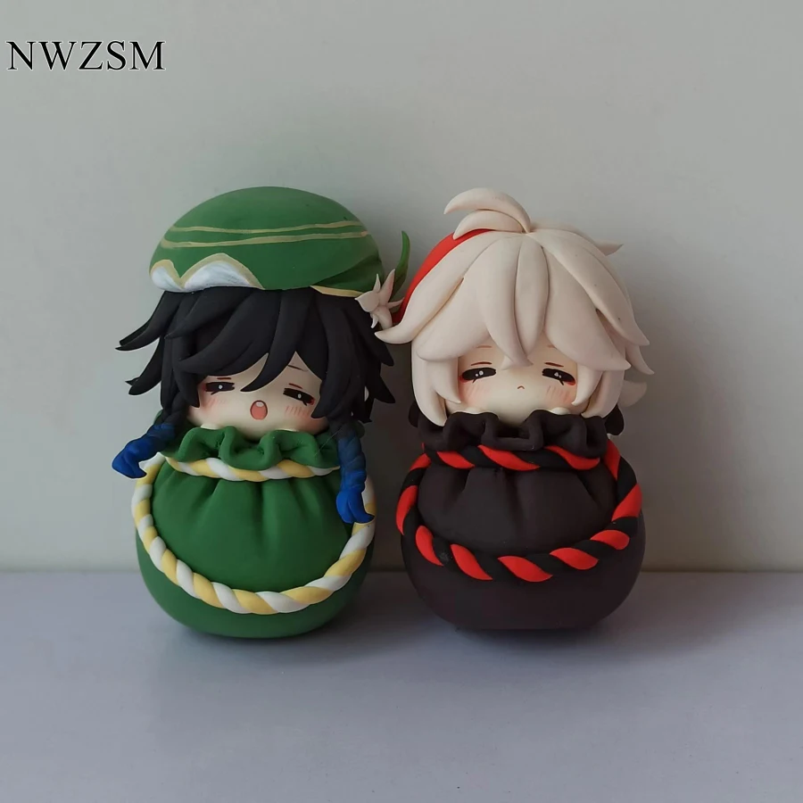 

Genshin Impact Keadehara Kazuha Steamed Stuffed Bun Shape 7cm Anime Figure Kawaii Toy Q Figural Clay Making Model Gift Keychains
