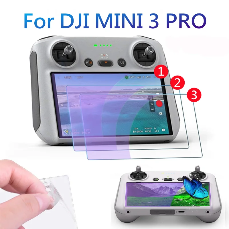 

Tempered Film for DJI Mini 3 PRO Remote Control with Screen HD Anti Blue Light Glass Film Protective Film Drone Accessories 2022