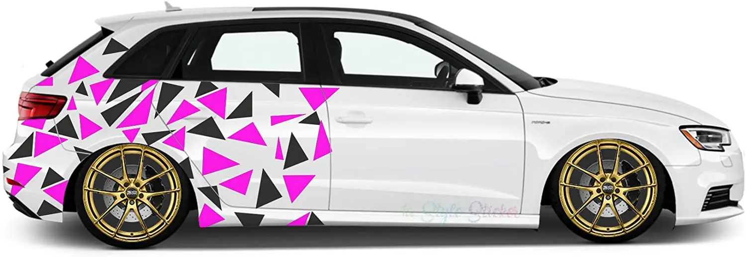 Autos eiten aufkleber, Dreiecke, Auto dekoration, Auto tattoo, farbiger Tarn look, Tarn aufkleber, 250 Stück, Tarnstil – Detail 3