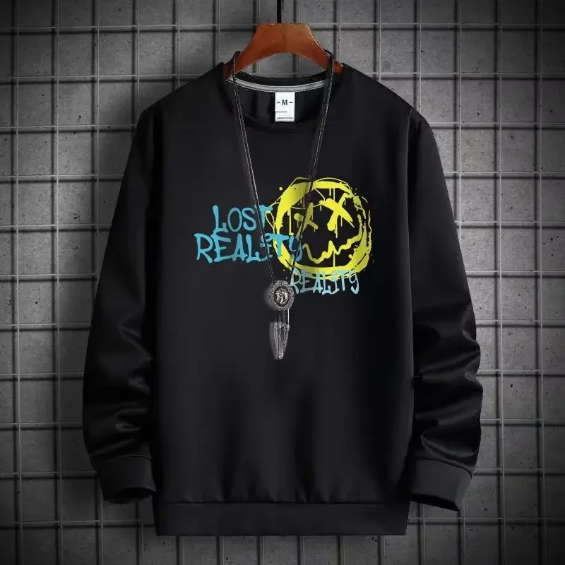 

Футболка мужская с длинным рукавом, круглым вырезом и надписью