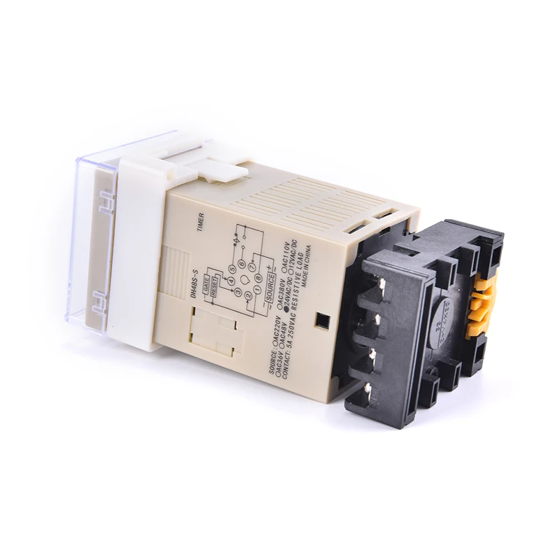 1PC AC/DC 24v-240v DH48S-S Programmable Digital display time relay cycle control Time Delay Relay Socket with Base Voltage | Обустройство