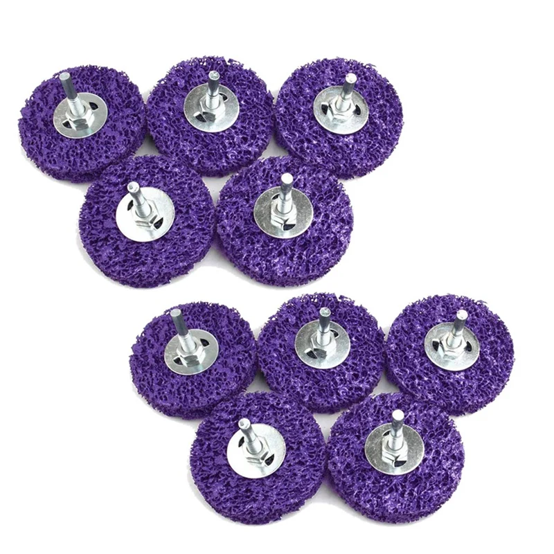 

10 шт. 3-дюймовая полировальная лента для поверхностного кондиционирования угловая шлифовальная машина полировальный диск с хвостовиком для ржавчины краски удаление чистой