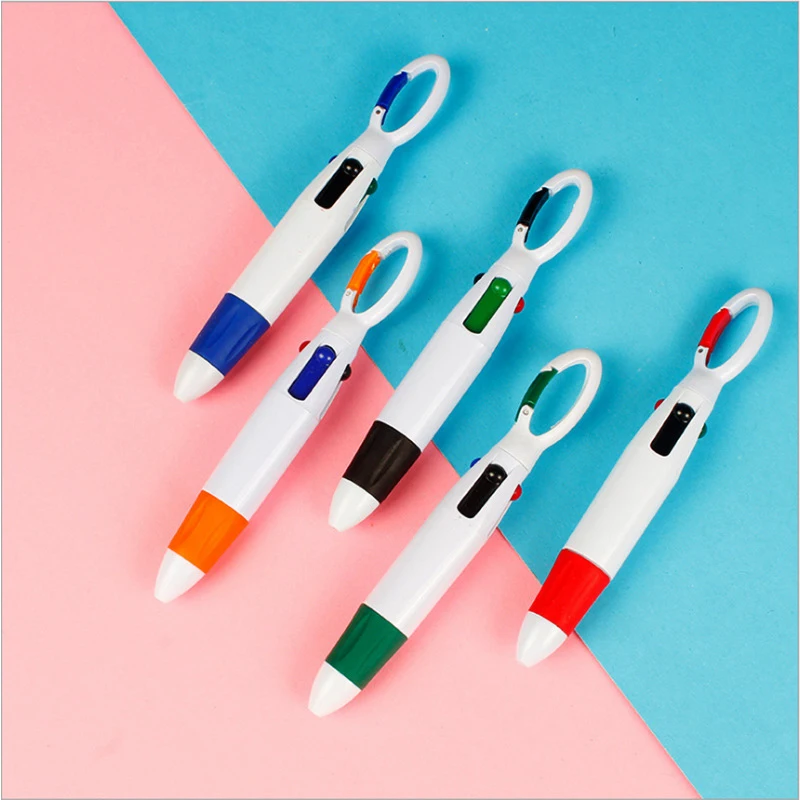 

Press Ballpoint Pen with Carabiner Keychain Stationery for School Office Exam