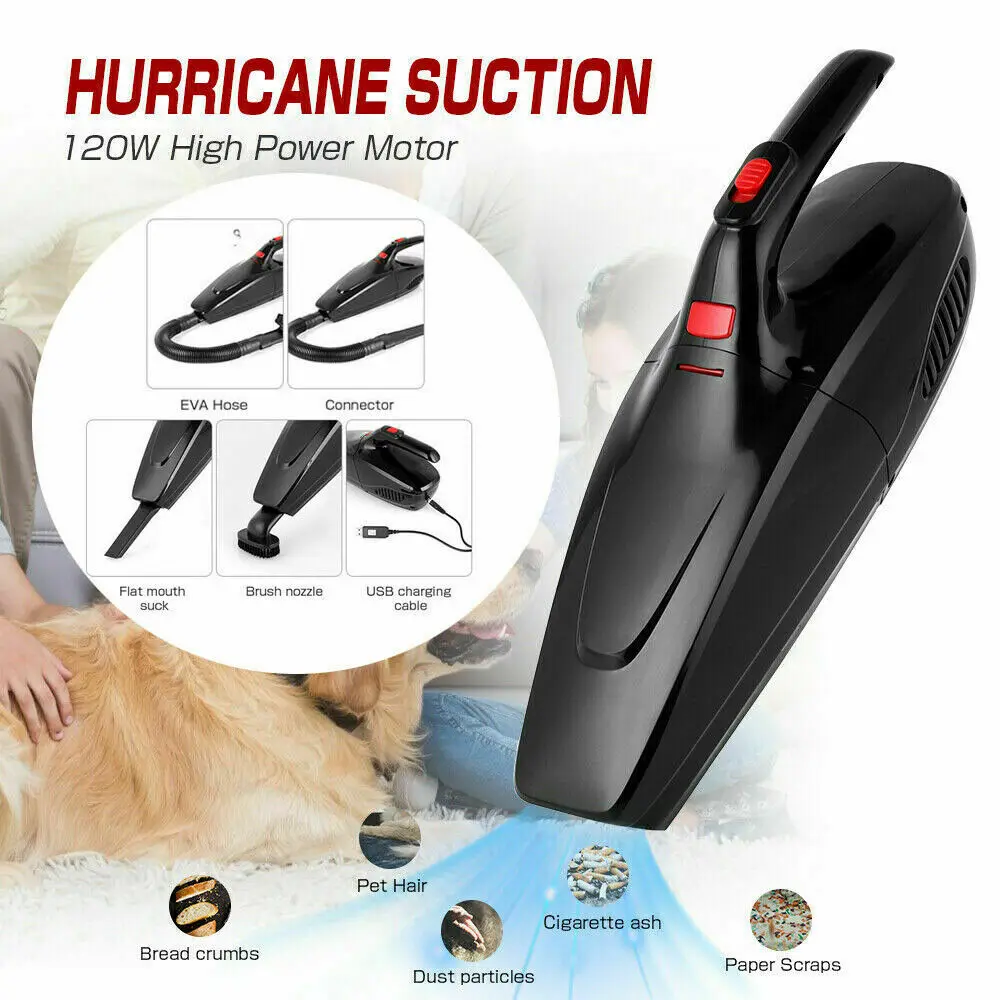 

Cordless Wet & Dry Car Vacuum Cleaner Powerful Handheld Rechargeable Home Hair