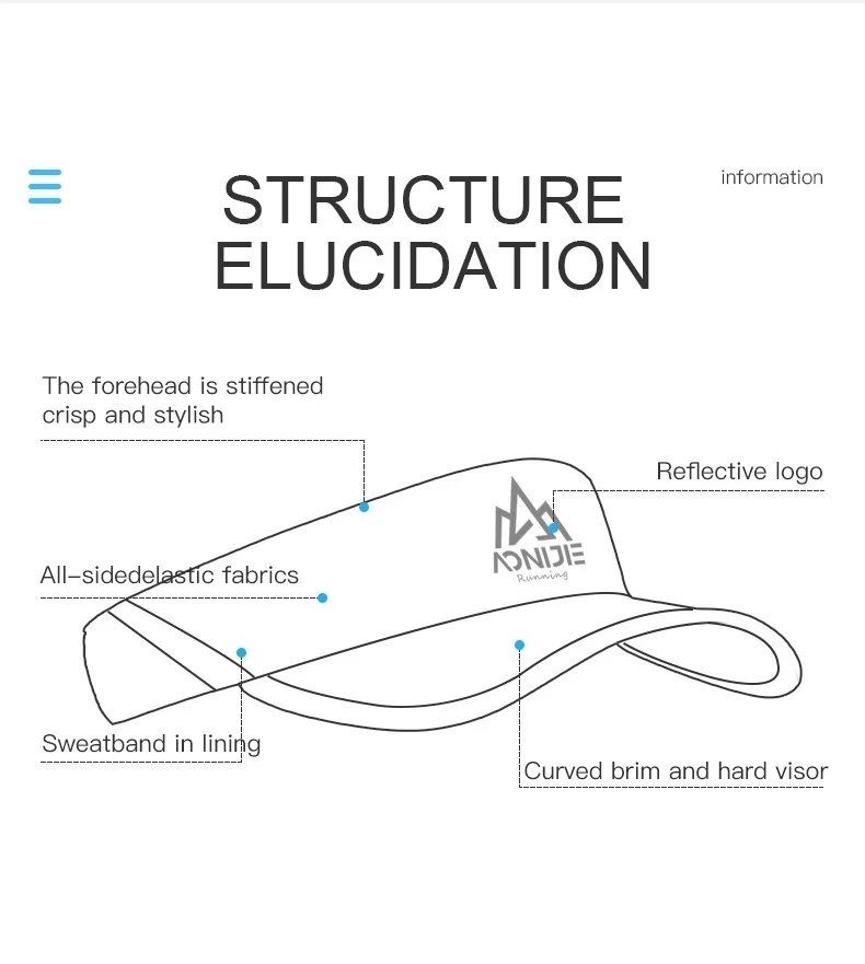 AONIJIE Spring Summer Sports Sun Hats Women Hat Men's Cap Adjustable Visor UV Protection Top Empty Running Tennis Caps Sunscreen