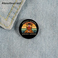 fozzie wocka bear printed pin custom funny brooches shirt lapel bag cute badge cartoon cute jewelry gift for lover girl friends