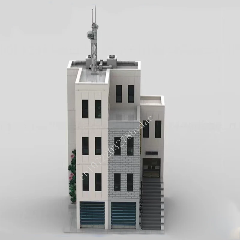 Полицейский участок офисное здание рокмодульный MOC креативная модель с видом на