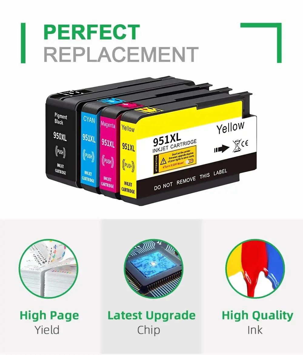 Совместимый картридж для HP 950 951 950XL 951XL Officejet Pro 8100 8600 8610 8615 8620 8625 8630 8640 251dw 276dw