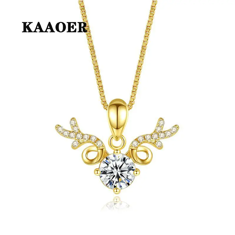 

KAAOER 100% S925 Новое поступление Корейская темпераментная Мода олень имеет Ваше ожерелье цепь до ключиц Ювелирные изделия Подарки