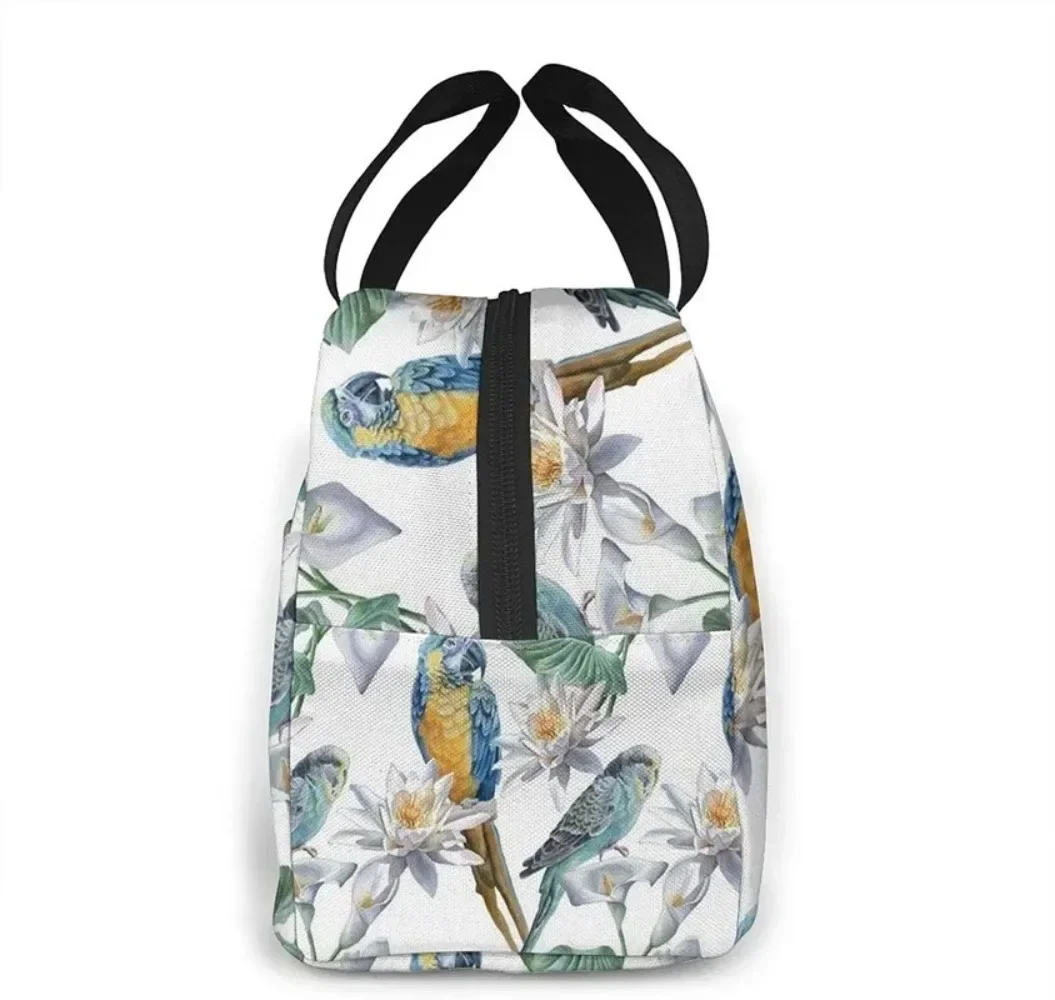 Большая портативная сумка для обеда из ткани Оксфорд с мультяшным принтом совы и