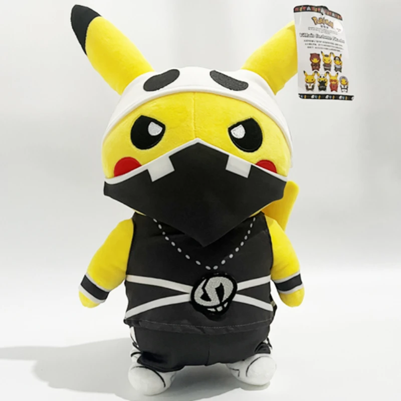 

New Original 28cm Pokemon Anime Figure Stuffed Toy Kawaii Skull Team Costume Pikachu Peluche Pokémon Plush Doll Toys