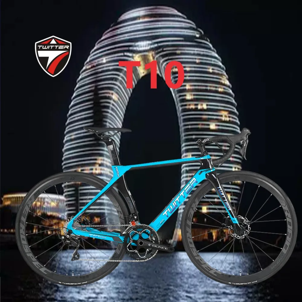 

2022 TWITTER carbon bycicle T10RIVAL-22S double disc brake carbon fiber road bike carbon wheel 700c gravel bike bicycle for men