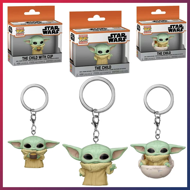 Брелок для ключей Funko Pop Star Wars кавайная фигурка мандалорец Йода детские куклы