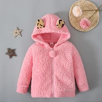 toddler girls fleece hooded jacket 1 4y baby girl cute puffer thicken overcoat newborn outwear winter keep warm childrens coat