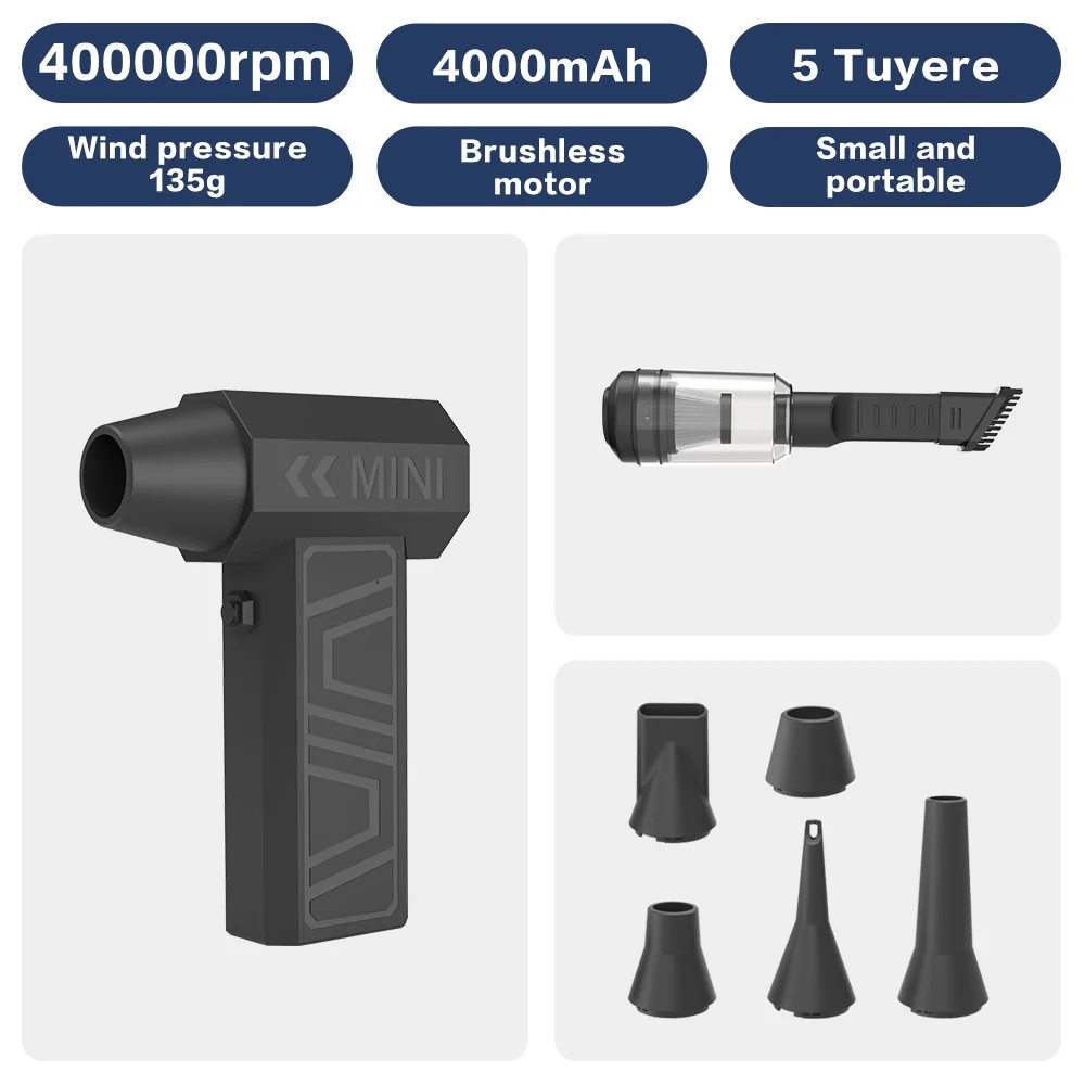 

990000 об/мин жестокий вентилятор для выдувания пыли, бесщеточный ультра турбовентилятор, струйный аккумулятор, дисплей, высокоскоростной ручной мощный вентилятор, низкий уровень шума