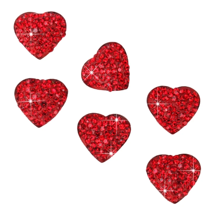 6 шт. кристаллические автомобильные наклейки в форме сердца для элегантного