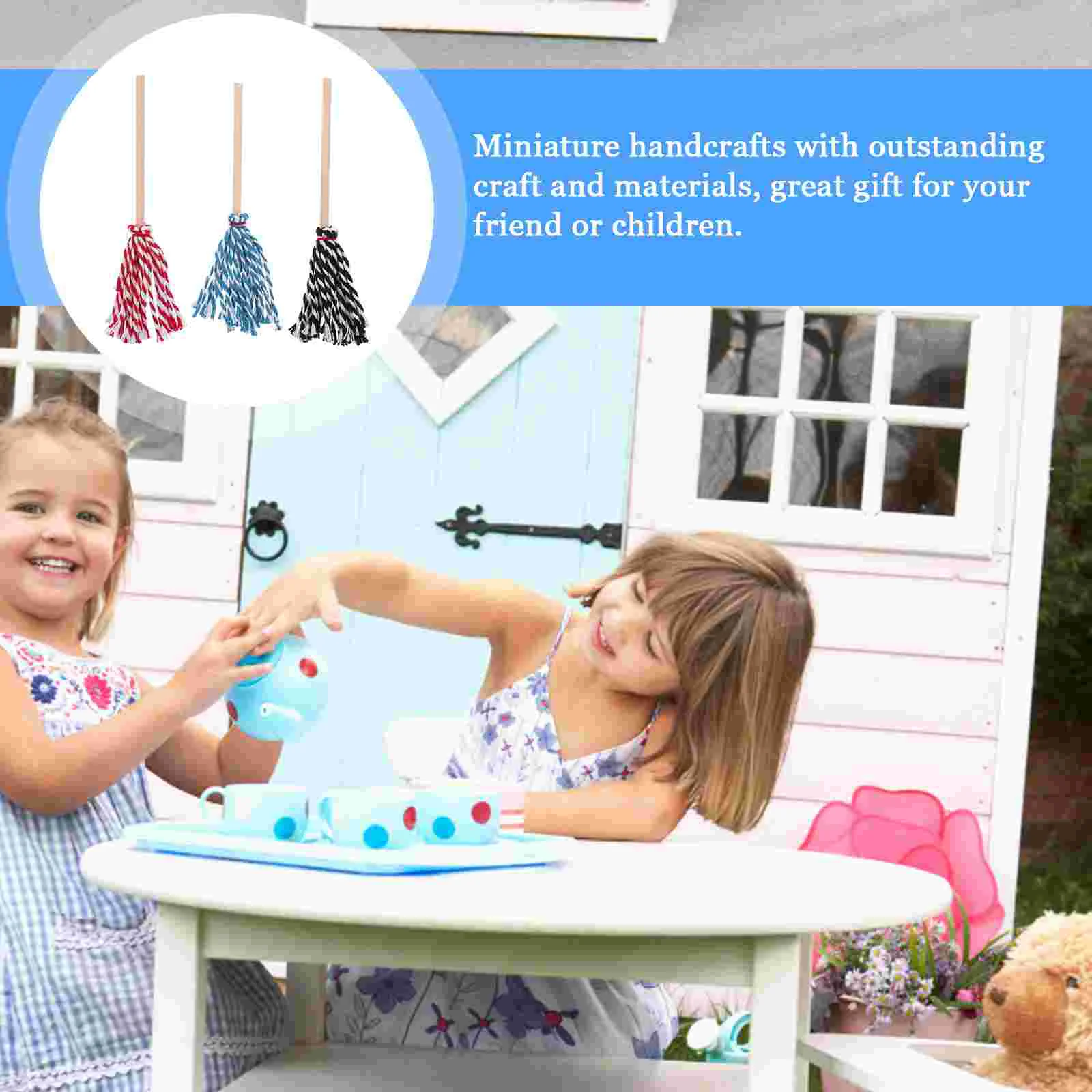 3 шт. миниатюрная детская модель швабры детские игрушки домашний декор куклы