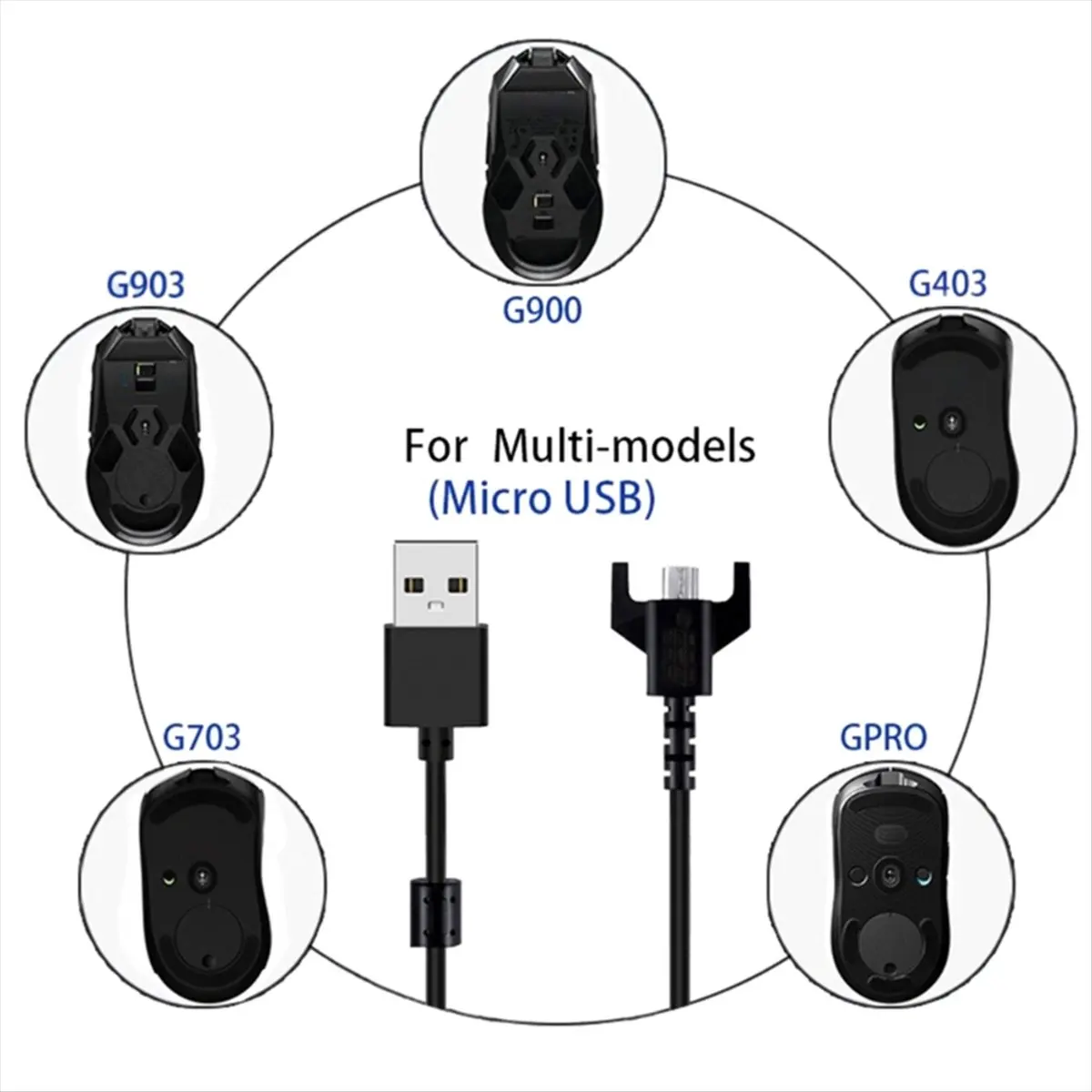Фото Запасной USB-кабель для зарядки и передачи данных SCLS для игровых мышей GPRO/GPW/G900 G403 G703 №5