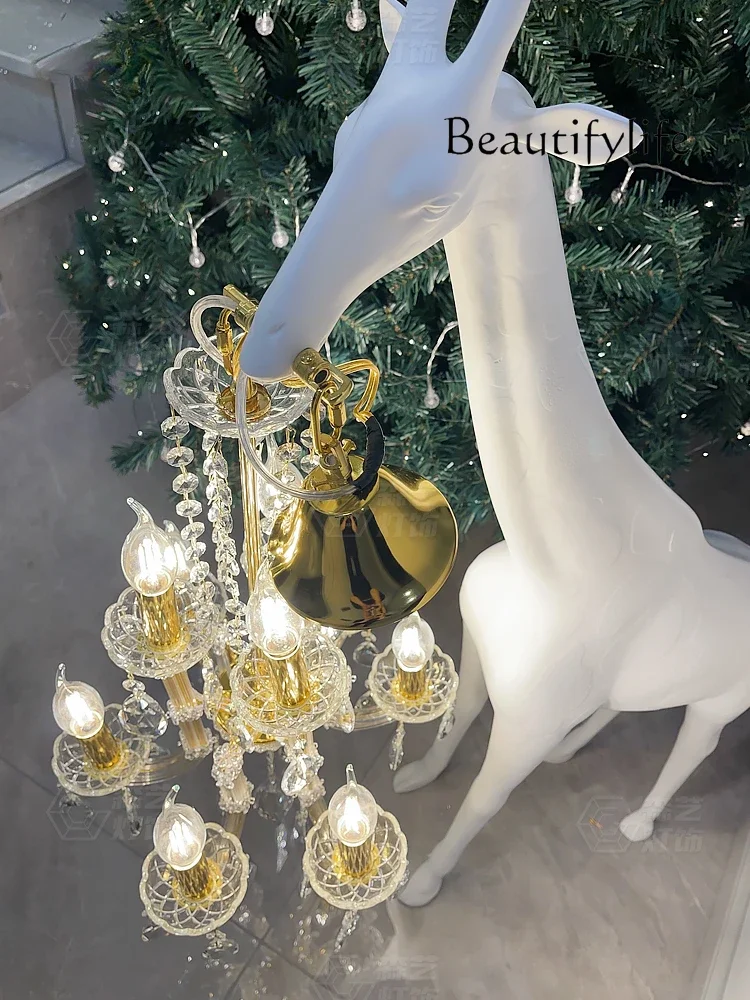 Большая художественная Напольная Лампа с жирафом и скульптурными орнаментами