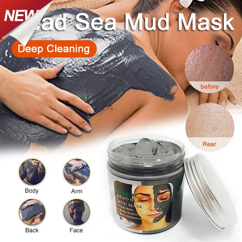 

Dead Sea Mud Mask Deep For Face & Body Hydrating Acne Oily Skin Blackheads Pore Minimizer Nourishing Pore Face Cleaner TSLM1