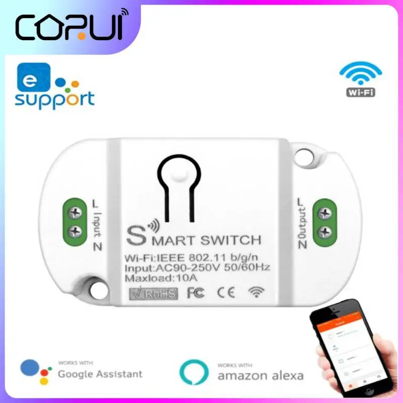 

Умный Беспроводной Выключатель CORUI 10 А, универсальные автоматические выключатели для умного дома, совместимы с EWelink Alexa Google Home