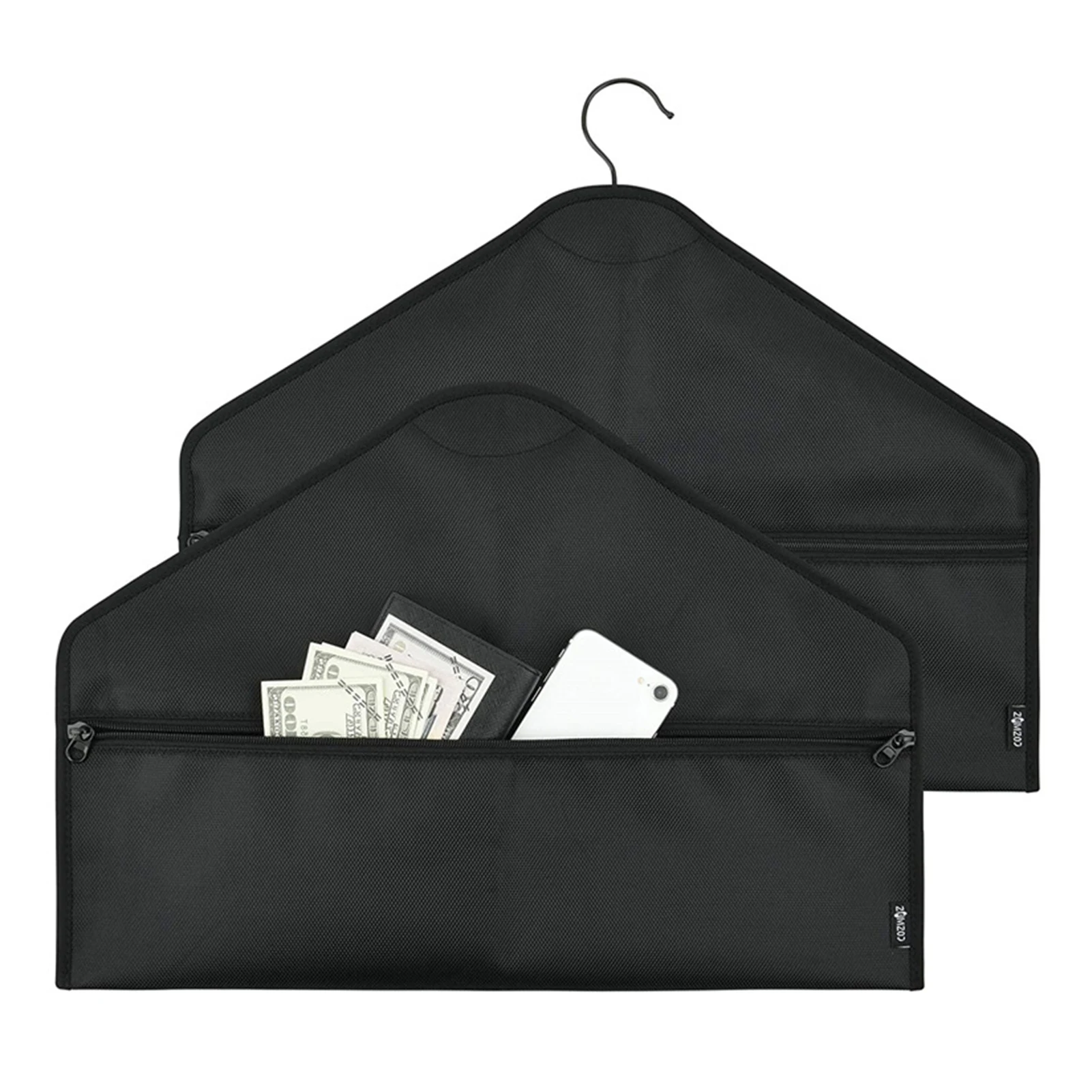 Hanger Diversion Safe Fireproof & Water-resistant Safe Pocket Secret Document Safe Holder Zipper Pouch Storage Bag To Hide Valua