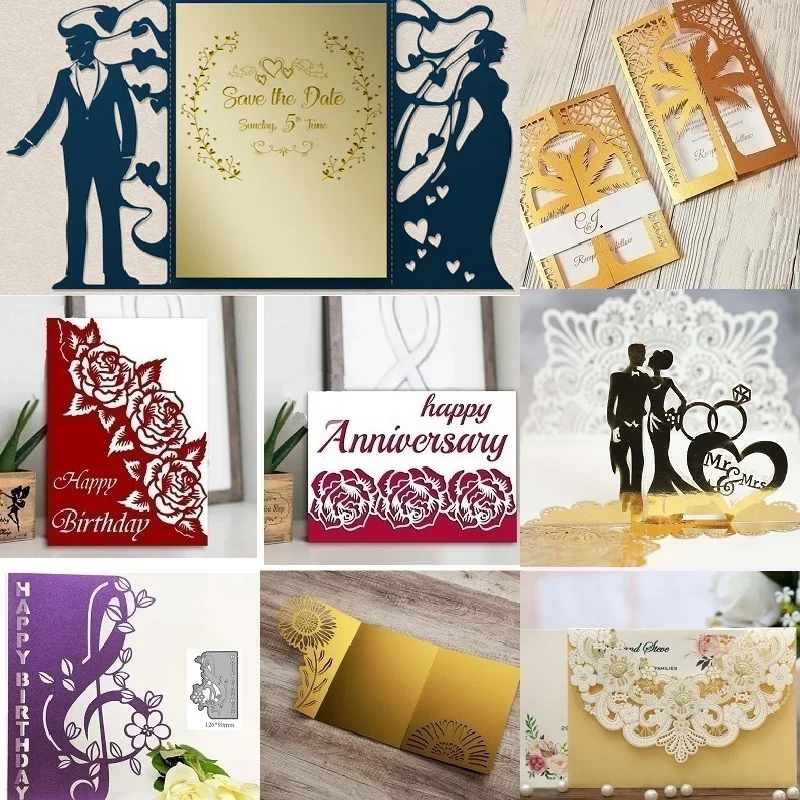

Lace Border Dies for Wedding Invitations Cards Making Metal Cutting Dies New 2022 for Scrapbooking Birthday Greeting Card Cutter