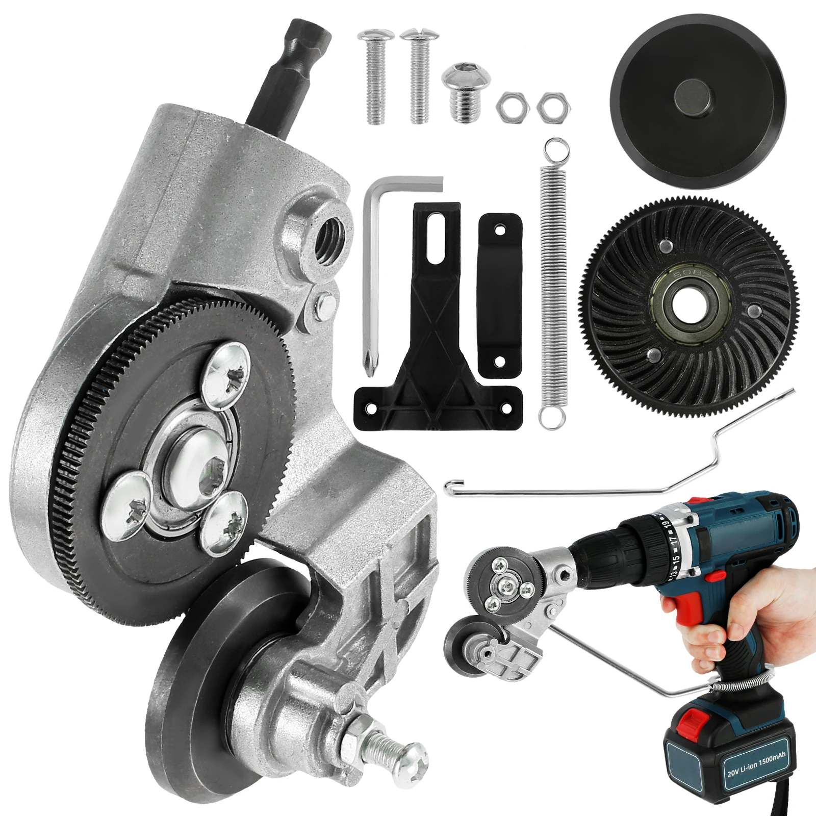 

Electric Drill Plate Cutter Sharp Wear Resistant Metal Sheet Cutter Precise Fast Cutting Plate Punch Shears Drill Attachment for