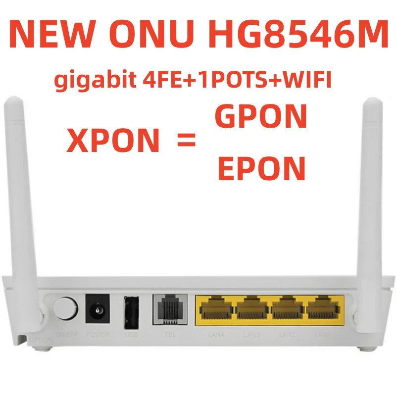 100% новый ONU HG8546M ethernet порт GPON терминал FTTH 4FE + 1 кастрюля + WIFI EPON XPON ONT Modo Roteador Lan порт ONU GPON