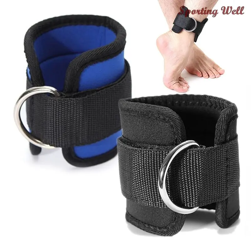 

1Pcs t D-ring Ankle Strap Buckle Body Building Resistance Band Gym Multi Thigh Leg Ankle Cuffs Power Weight Lifting Fitness Rope