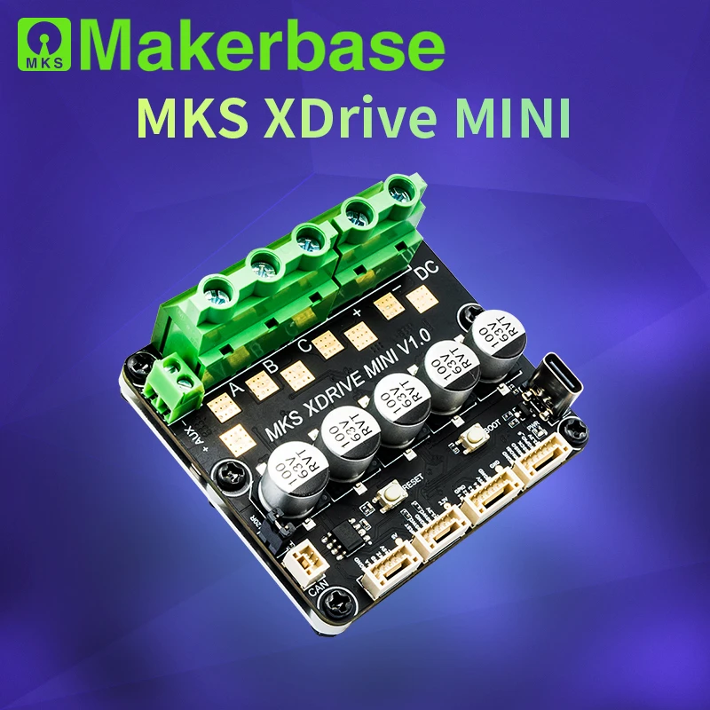 Фото Контроллер бесщеточного серводвигателя Makerbase MKS XRIVE MINI ODrv V3.6 со встроенным драйвером FOC AS5047P высокой точности для роботов, ЧПУ, 3D-принтеров №5