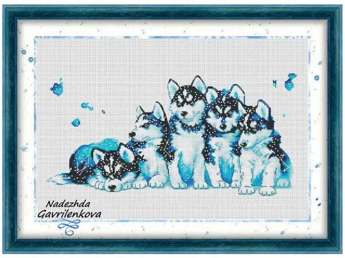 

Embroidery Cross Stitch Kits Set, 5 Wolves, 52-31, DIY, 14CT, Unprinted Arts, Cross-Stitching, Home Decor, Top Selling