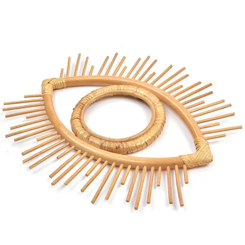 

Handwoven Rattan Crafts Eye Frame Creative Photo Vintage Style Art DIY Craft Wall Hanging Frame Countertops Interior Decoration