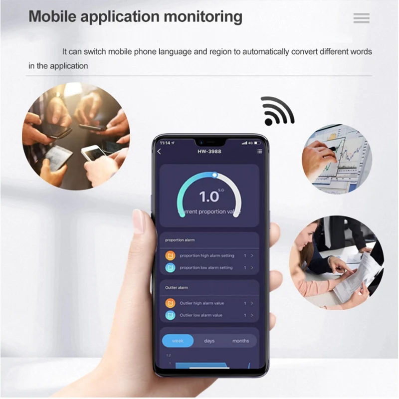 6 в 1 Цифровой Анализатор воды PH/EC/TDS/Соль/вес брутто/контроль температуры онлайн