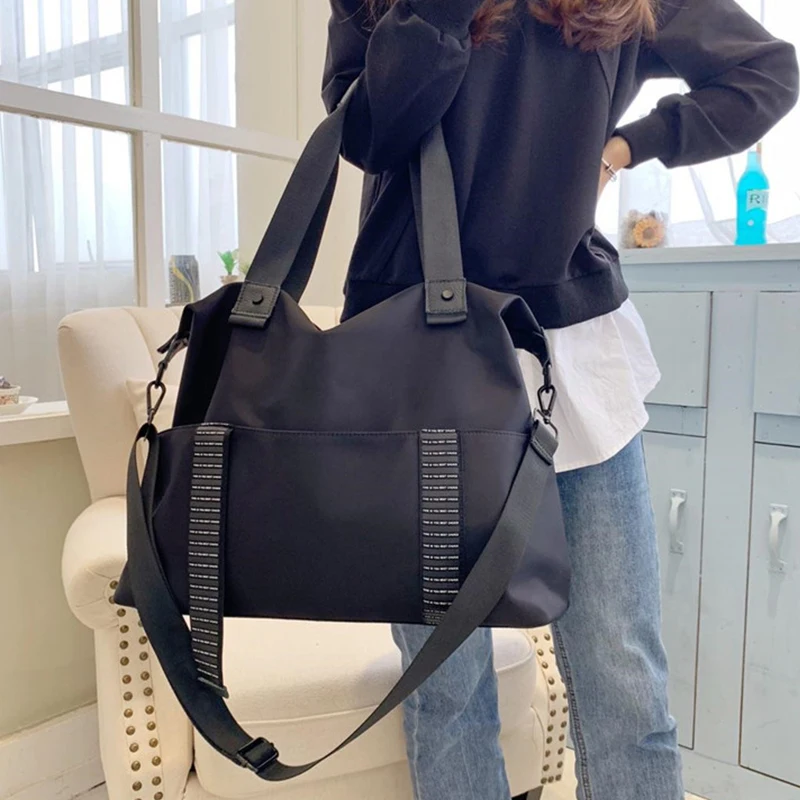 

Travelling Bag Woman Shoulder Bags Duffel Handbags Korean Style Large Capacity Oxford Cloth Bags Fashion Ladies Messenger Bags