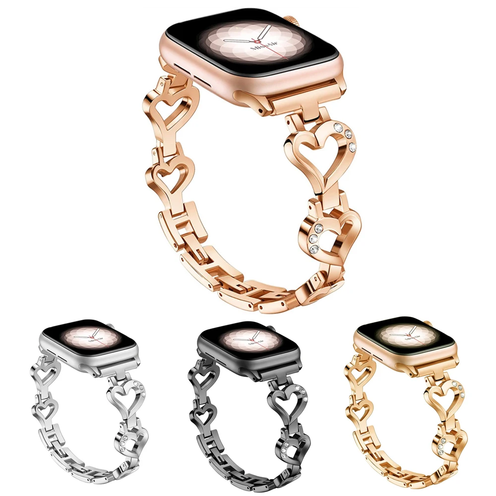 

Love Chain Metal Watch Band For Apple Smart Watch Iwatch765/432 Se Stainless Steel Bracelet38/40/41/42/44/45mm Ultra 49mm
