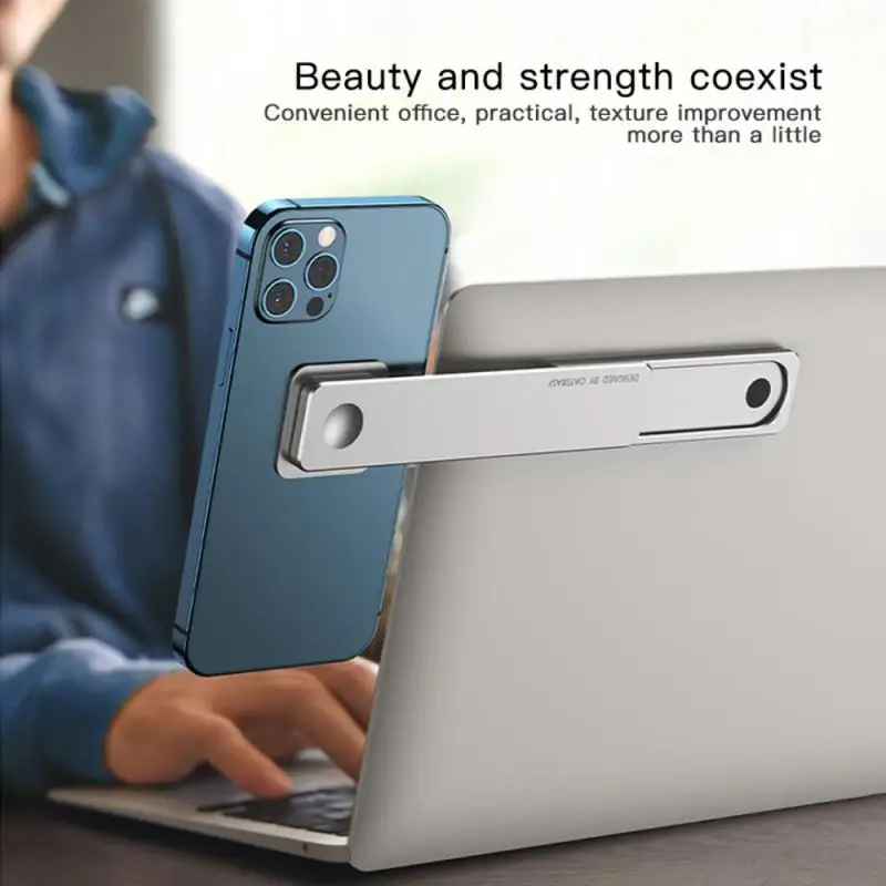 

Laptop Side Phone Stand Magnetic Adsorption Retractable Computer Side Stand Universal Aluminum Alloy Laptop Stand Easy To Use