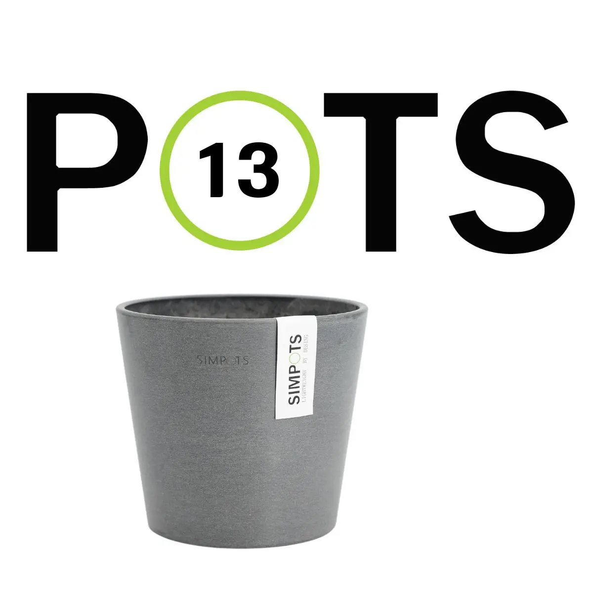 

SIMPOTS Y13CM Gray Round Flowerpot - Stylish Home Gardening Essential