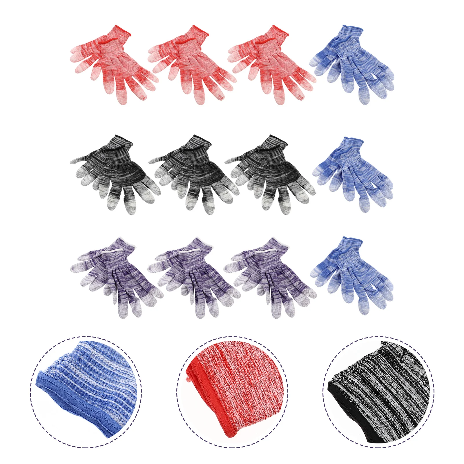 

12 Pairs Painted Finger Sewing Gloves Work Protective Mitten Labor Protection Device Non-skid Supply Nylon Child Cover Tools