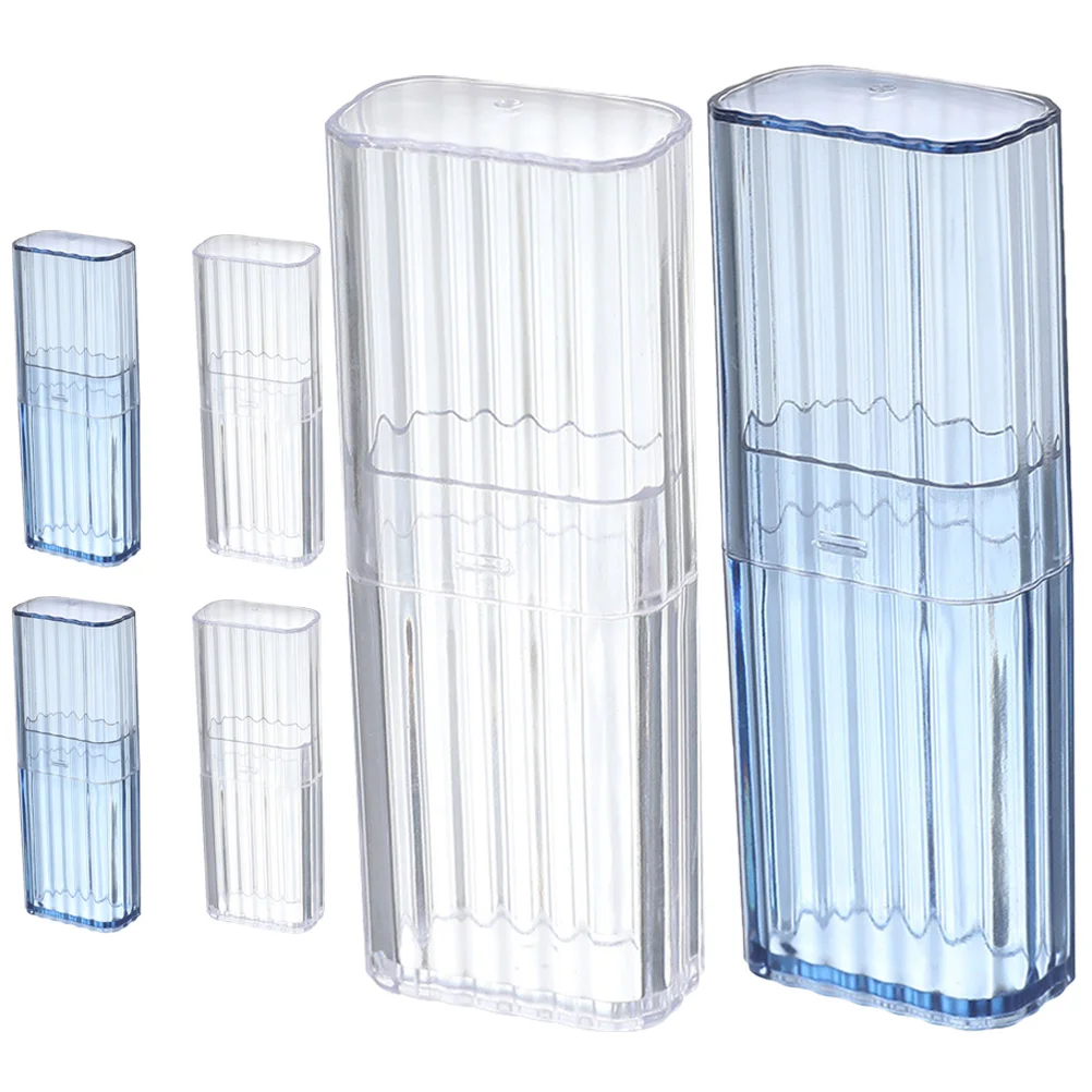 

6 Pcs Mini Travel Toothpick Box Plastic Toothpicks Small Swab Carriers Outdoor Cases