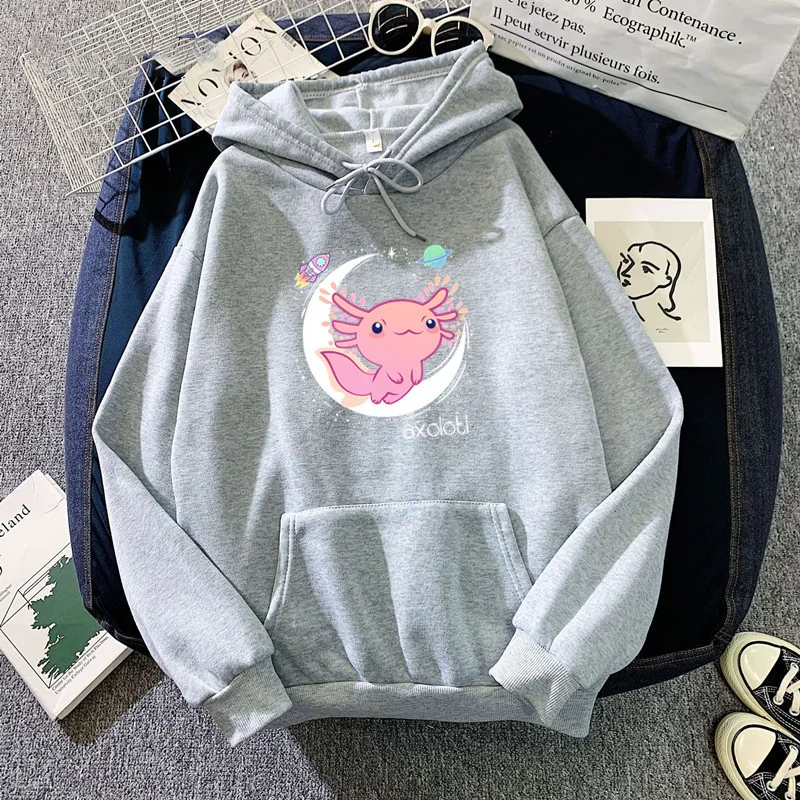Axolotl Kawaii толстовки Pastel Goth Японское Аниме Комикс женская толстовка модная