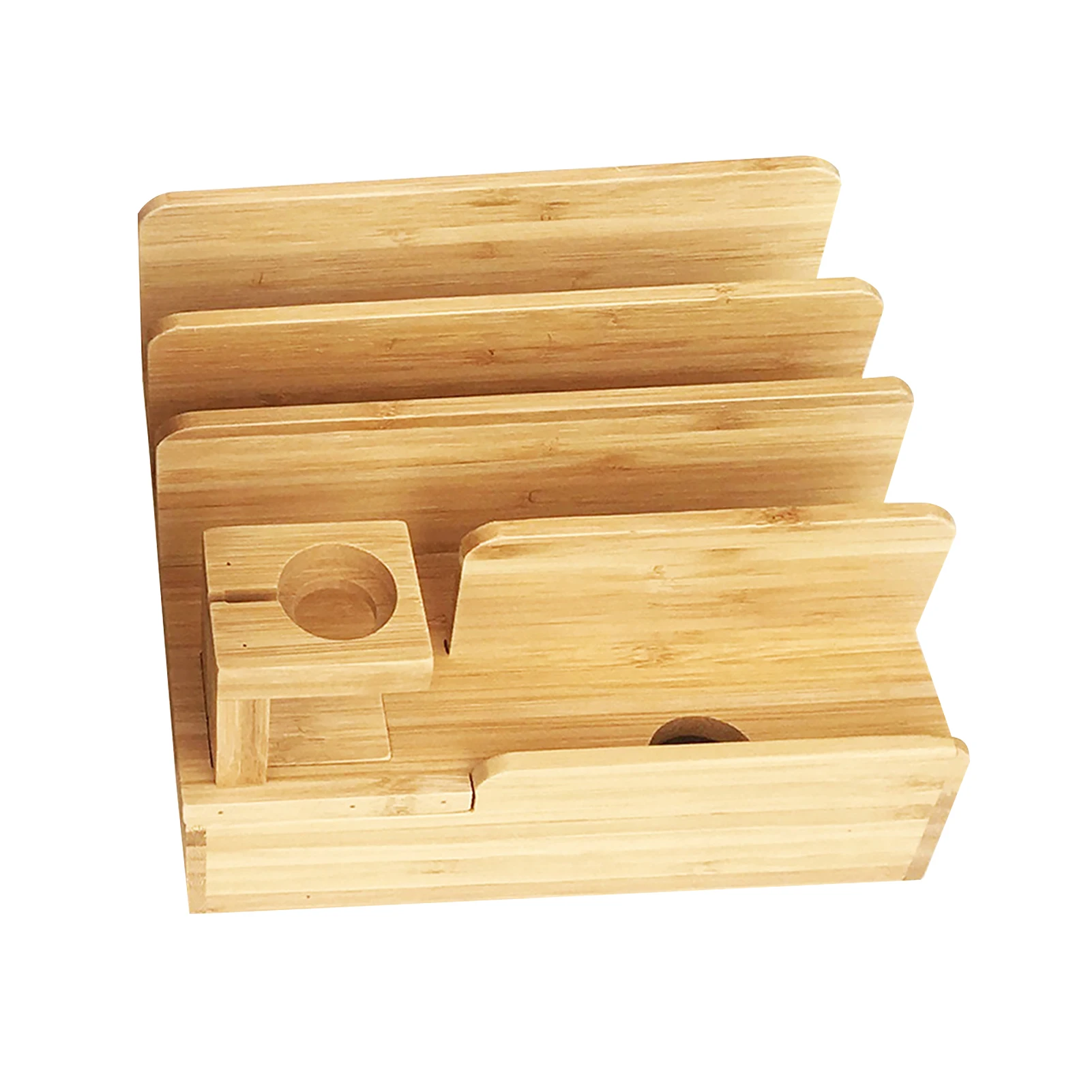 

Многослойный Съемный держатель для зарядного устройства, большая емкость, с перегородкой, Бамбуковая док-станция, подарок, подставка для те...