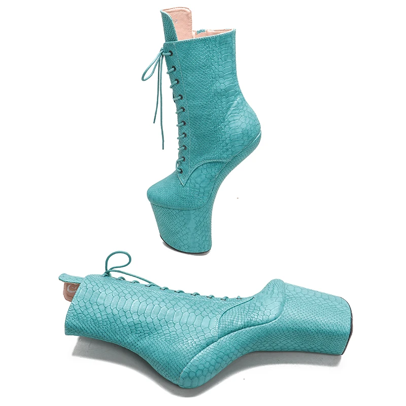 Leecabe Sexy Heelless  High Heel Boots Lady Gaga Boots Short Shoes Women Unisex Boots Vamp BDSM Boots