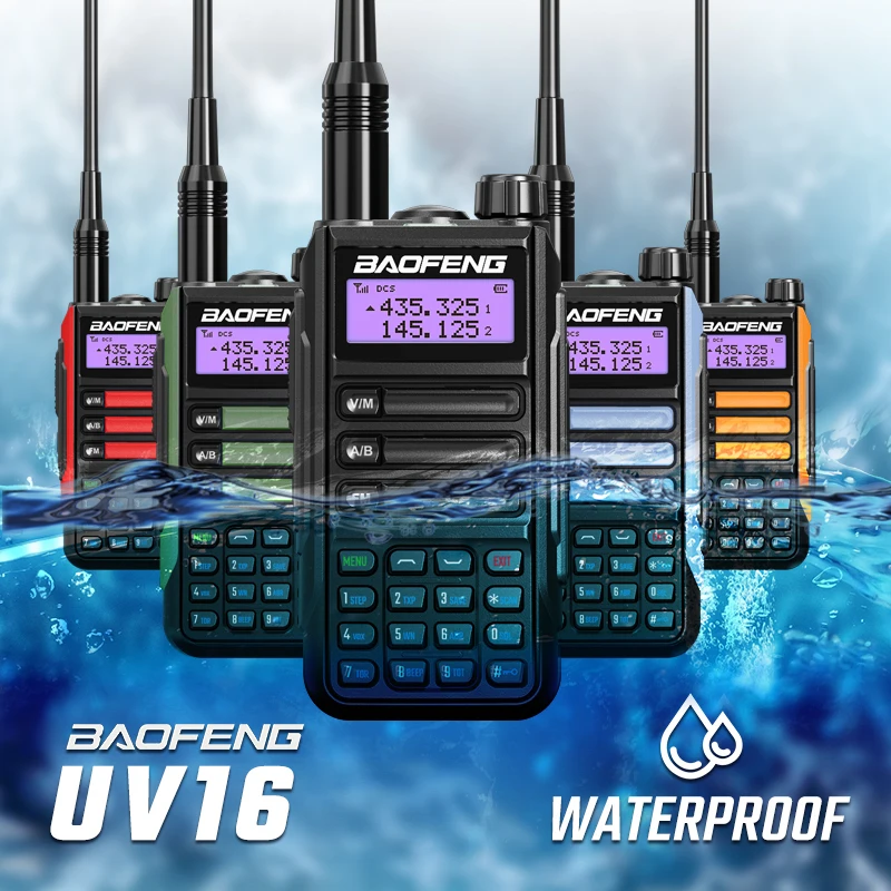 2022 baofeng uv 16 waterproof walkie talkie high power 30km max long range vhf uhf upgrade of bf uv 5r two way cb ham radio uv16 free global shipping