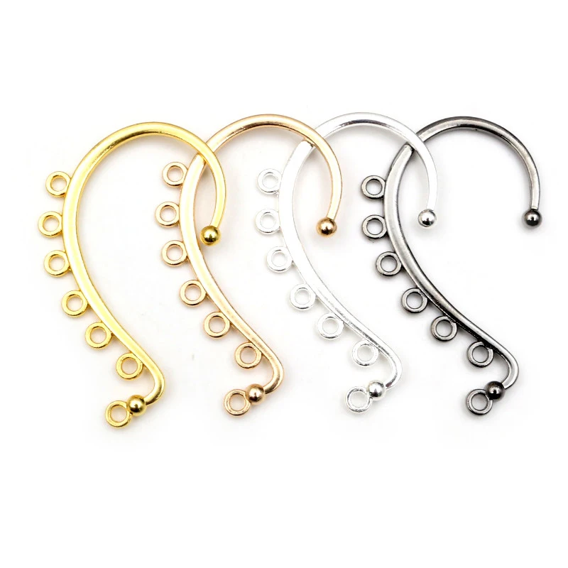 10 шт. 60x36 мм DIY серьги для волос, ювелирное изделие золотого и серебряного цвета, свадебные аксессуары, медные Металлические Свадебные расчески для волос