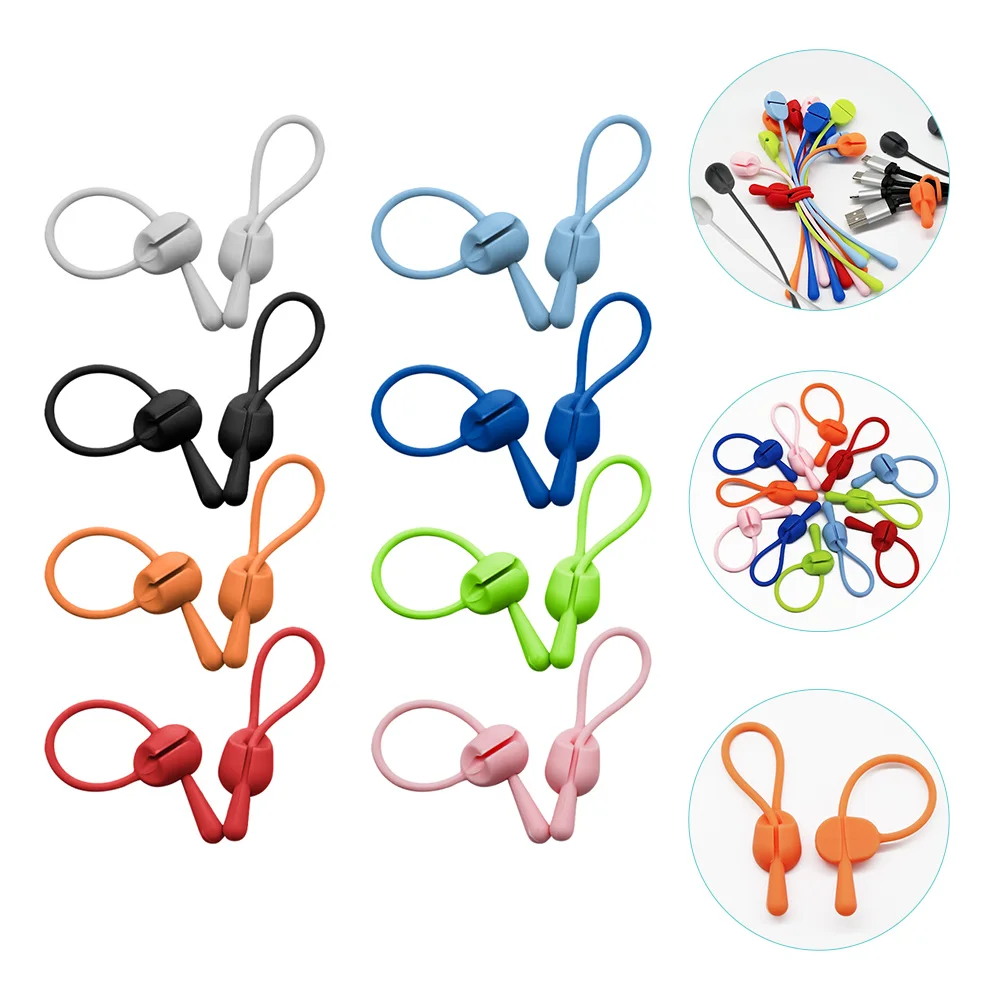 

16pcs Cable Tie Silicone Travel Cord Ties Wire Ties Straps Cable Winder Tie Headphone Cord Winder Cable Zip Ties